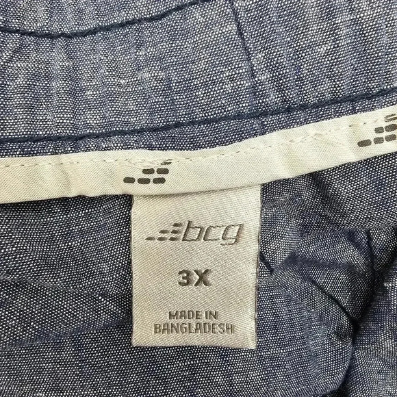 BCG Plus Lifestyle Cuff Chambray Medieval Blue Shorts Size 3X NWT - Picture 6 of 7